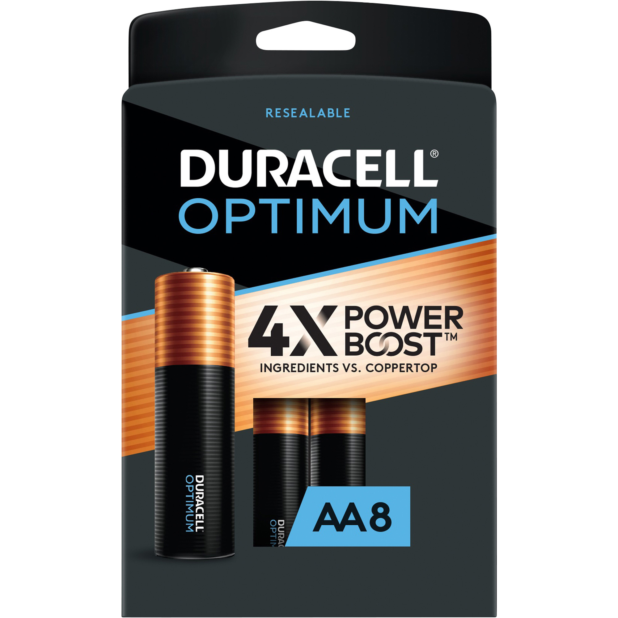 Duracell  Optimum 1.5 Volt  AA Alkaline Batteries, 8-Pk.